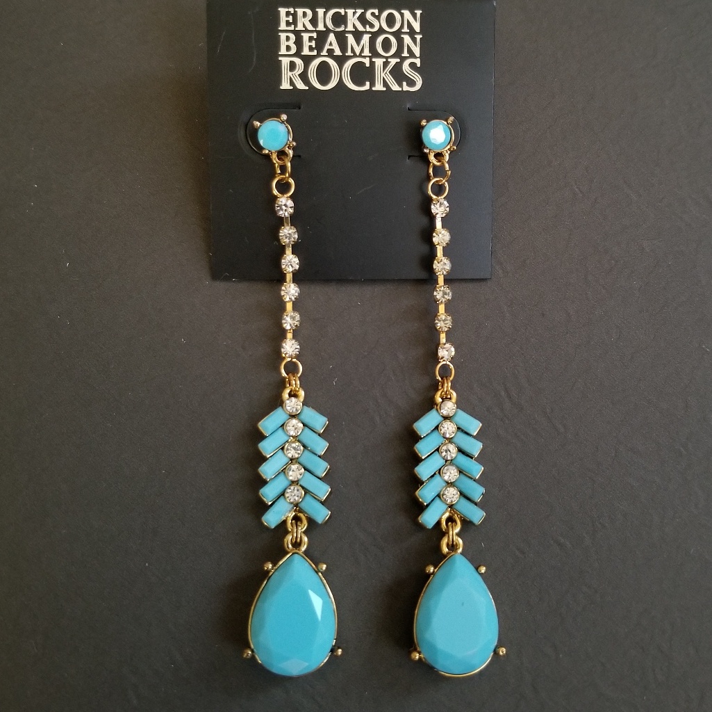 Erickson Beamon Rocks Long Drop Dangle Earrings 4